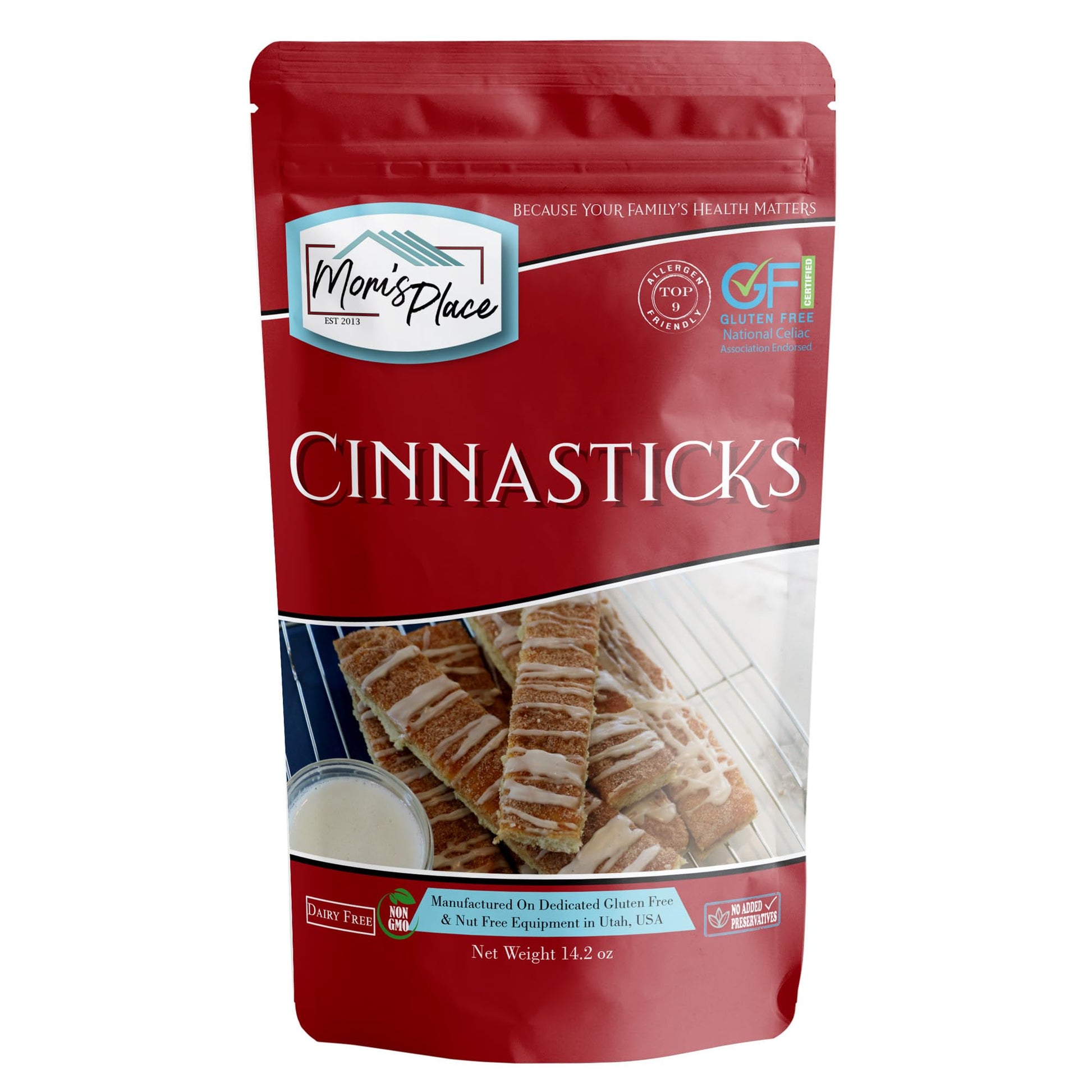 MomS Place Gluten-Free Cinnasticks Mix  Easy To Make & Delicious Dessert  Gluten Free  Dairy Free  Nut Free  14.2 Oz