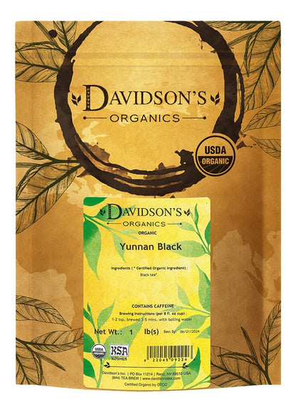 Davidsons Organics, Yunnan Black, Loose Leaf Tea, 16-Ounce Bag