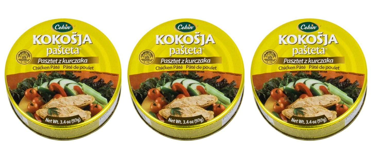 Cekin Chicken Pate Kokosja Pasteta Pack of 3