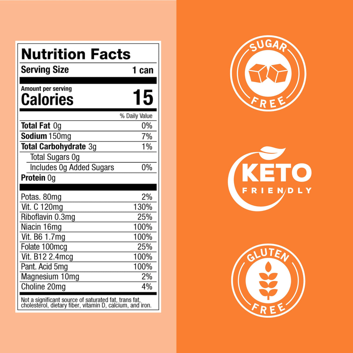 ZOA Zero Sugar Energy Drinks, Wild Orange, Sugar Free, Electrolytes, 16 Fl Oz (12-Pack)