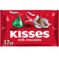 HERSHEYS KISSES Milk Chocolate, Christmas Candy Bag, 17 oz