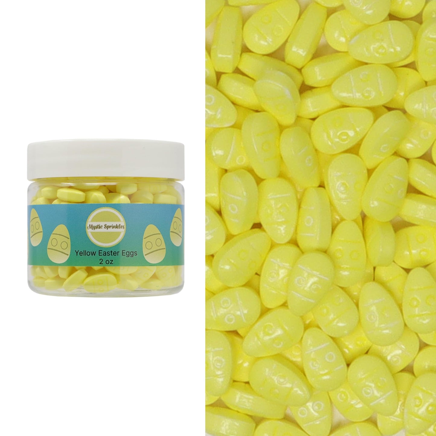 Mystic Sprinkles Easter Candy Shapes Sprinkles (Yellow Easter Eggs, 2Oz Jar)
