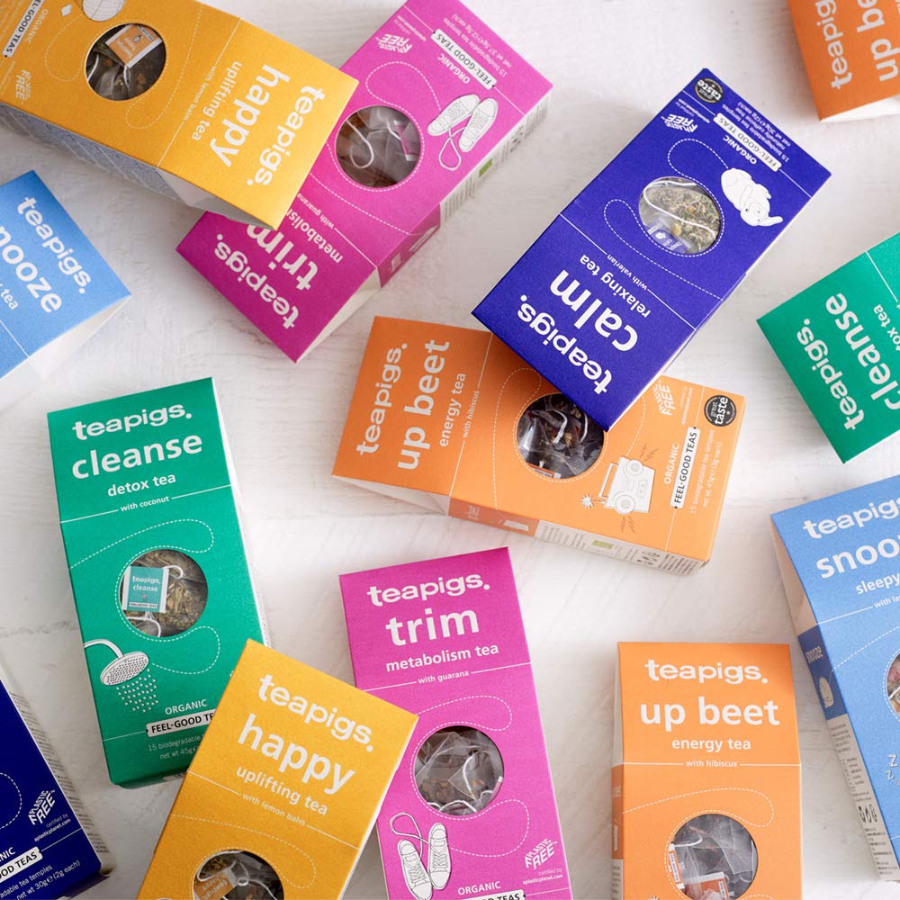 Teapigs Up Beet Energy Tea Bags, 15 Count, Hibiscus, Fruit And Beet Root For Natural Energy Lift, Caffeinated