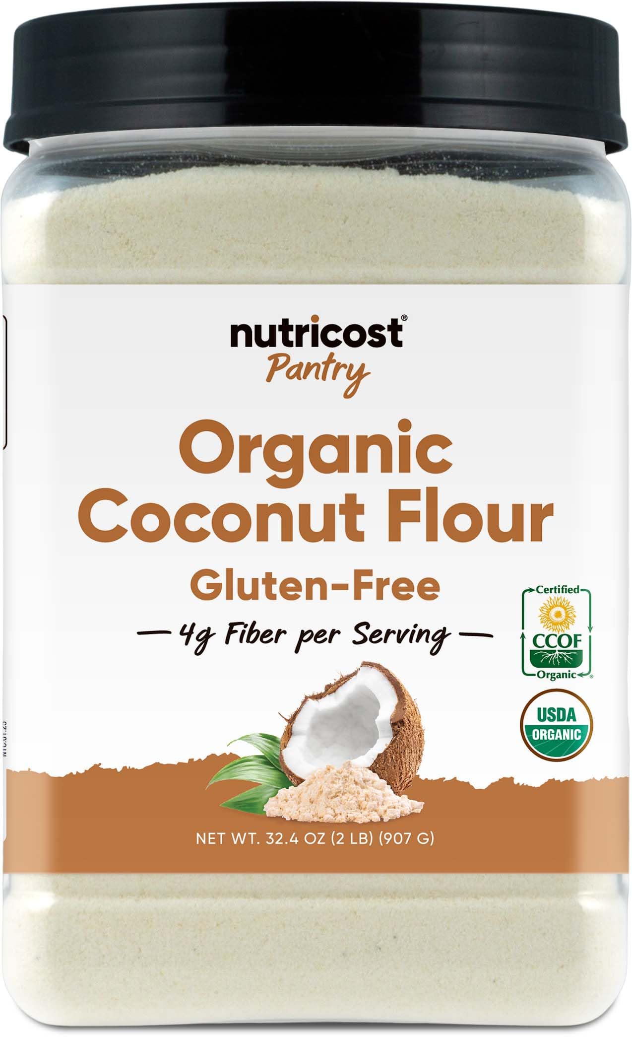 Nutricost Organic Coconut Flour - Gluten-Free, GMO-Free, 32.4 Ounce (2 LB)