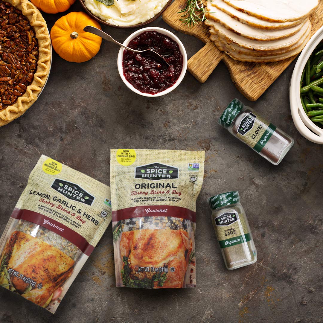 Spice Hunter Turkey Brine & Bag, Lemon, Garlic and Herb, 11 Ounce