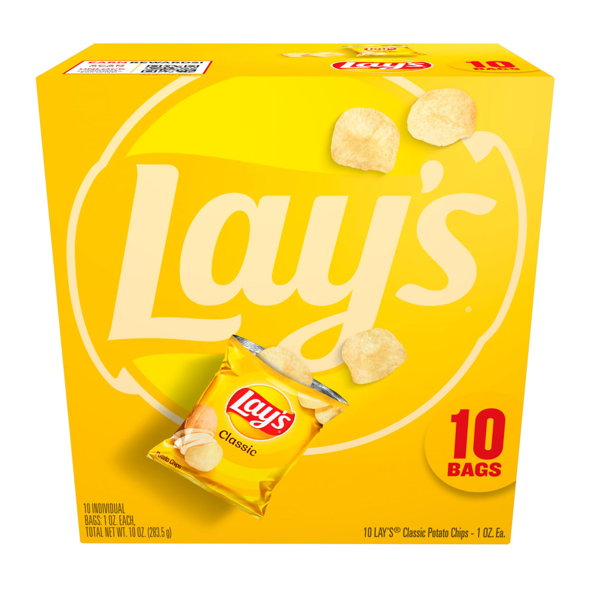 Frito Lay's Classic Potato Chips Bags, 1 Oz, 10 Ct