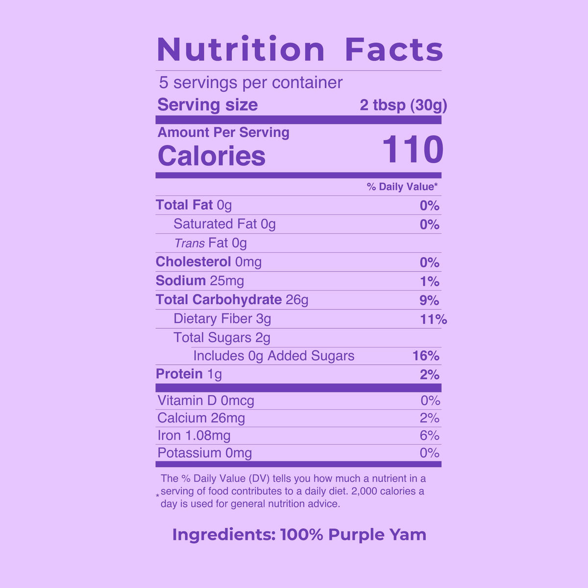 Jans - Natural Ube (Purple Yam) Powder - 5 Oz