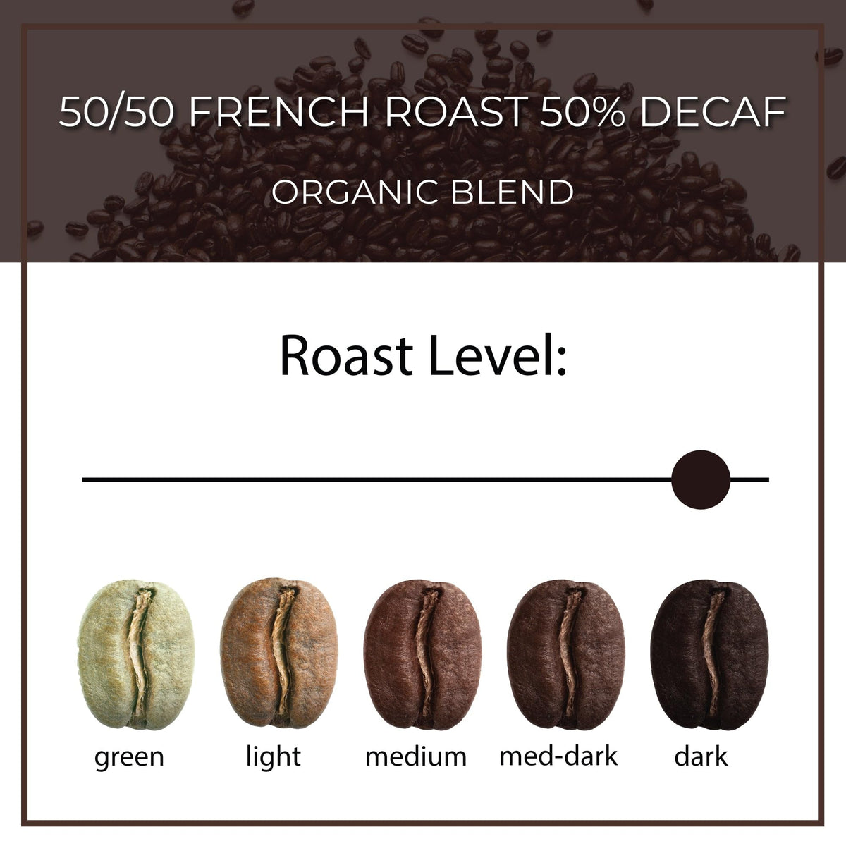 The Bean Organic Coffee Company French Roast 50% Decaf Whole Bean Coffee, 16-Ounce Bag (Pack of 2), USDA Organic Certified