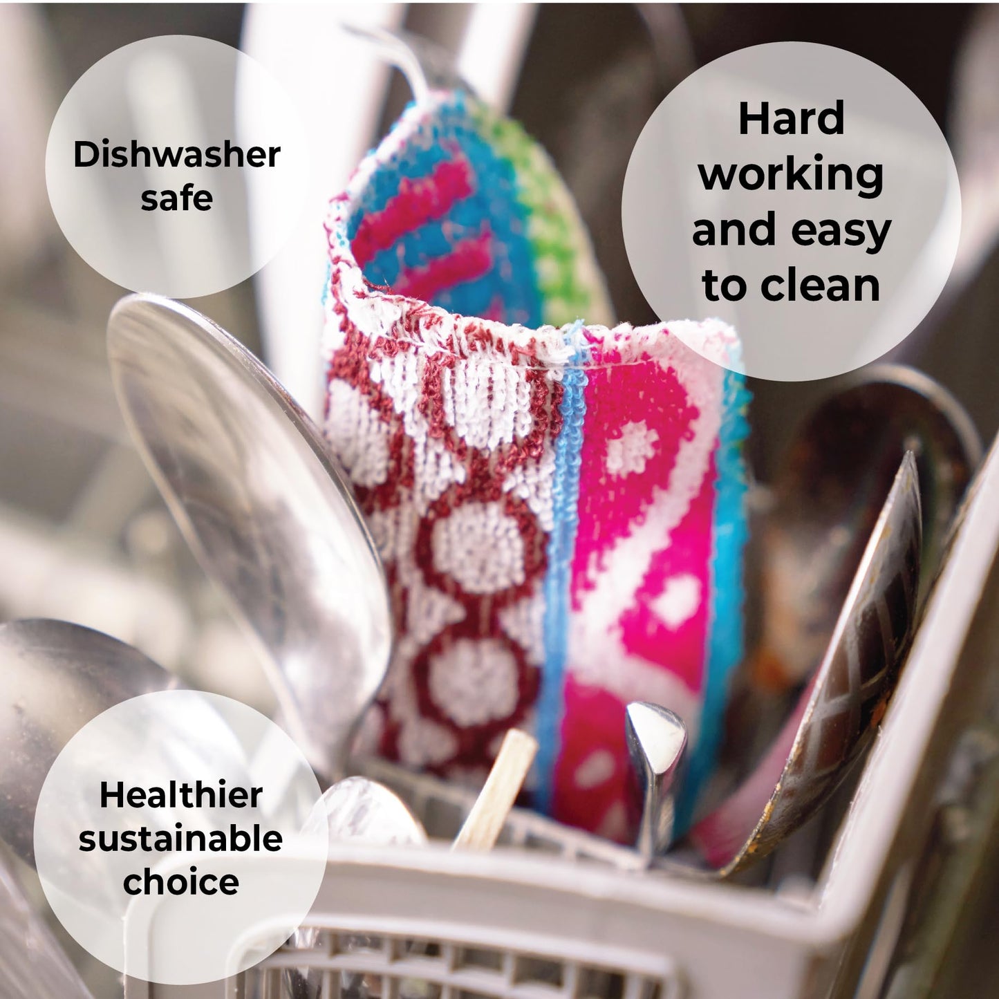 Skoy Scrub, 2-Pack , Non-Scratching, Reusable Scrub For Kitchen And Household Use, Environmentally Friendly, Dishwasher Safe - A