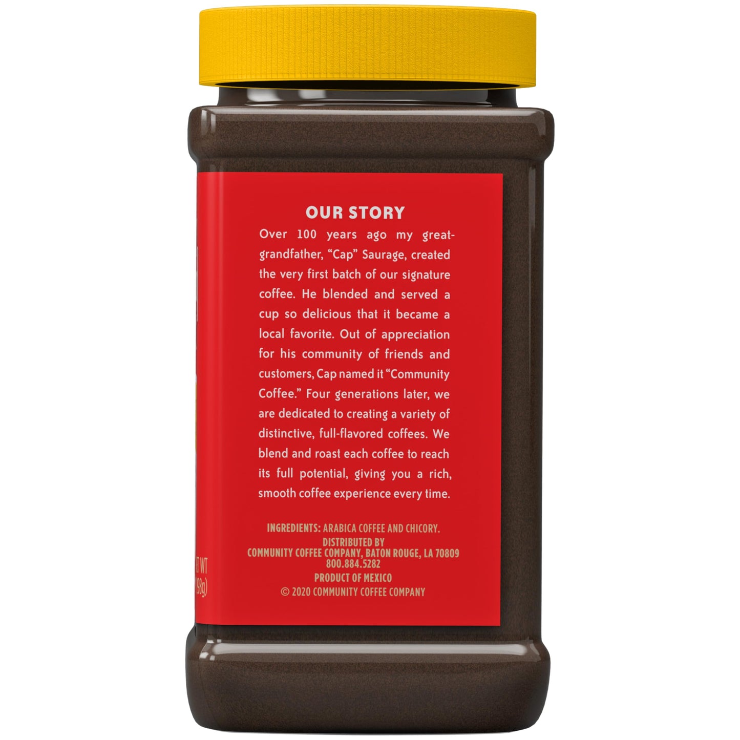 Community Coffee Coffee And Chicory Instant Coffee, Medium Dark Roast, 7 Oz Jar (Pack Of 12)