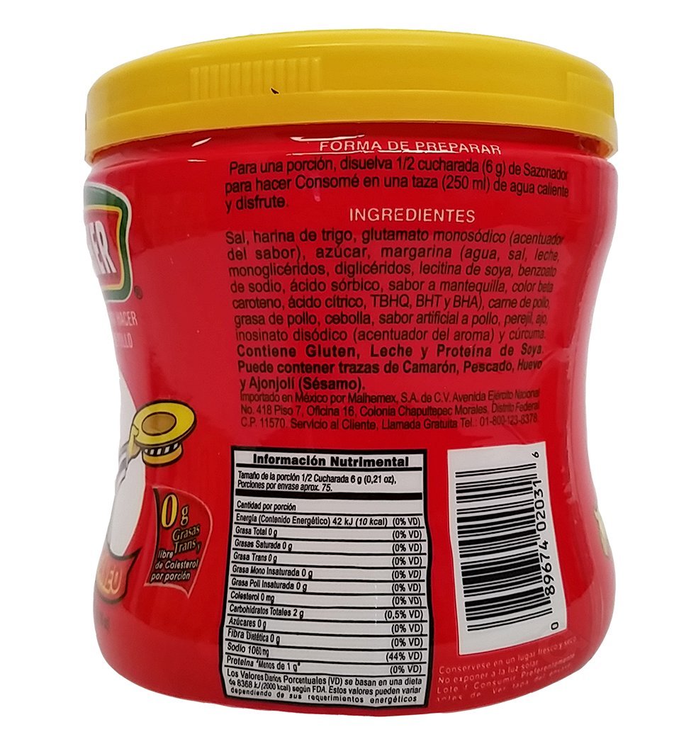 Malher Chicken Bouillon 16 Oz - Consome De Pollo (Pack Of 24)