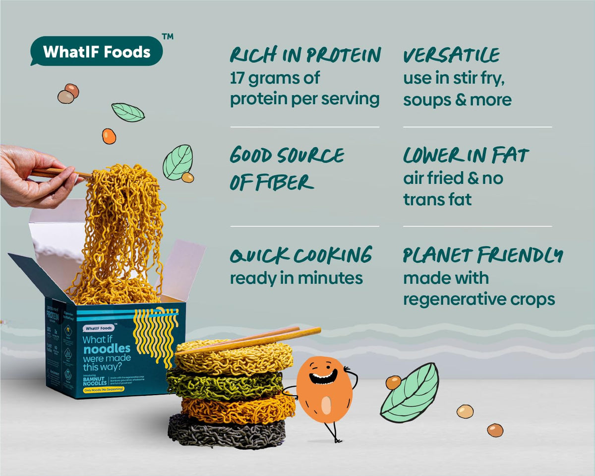 Healthy Instant Moringa Noodles Unflavored | 17g Protein & 5g Fiber, Vegan, Air Fried, Lower Sodium, | For Ramen, Wok, Stir Fry
