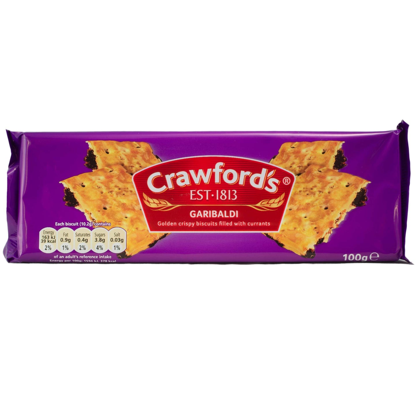 Crawfords | Garibaldi Biscuits | 4 x 100g | 4 Packs