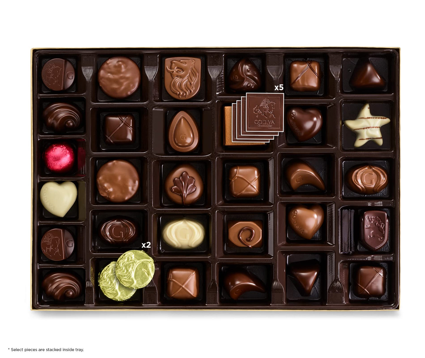 Godiva Chocolatier Chocolate Gold Gift Box, Assorted, 36 Pc. 1 Ounces