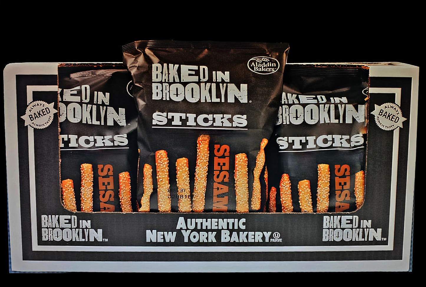 Baked in Brooklyn Sesame Breadsticks, Certified Kosher, 6 oz (Pack of 6) - Perfect Snack for Any Occasion