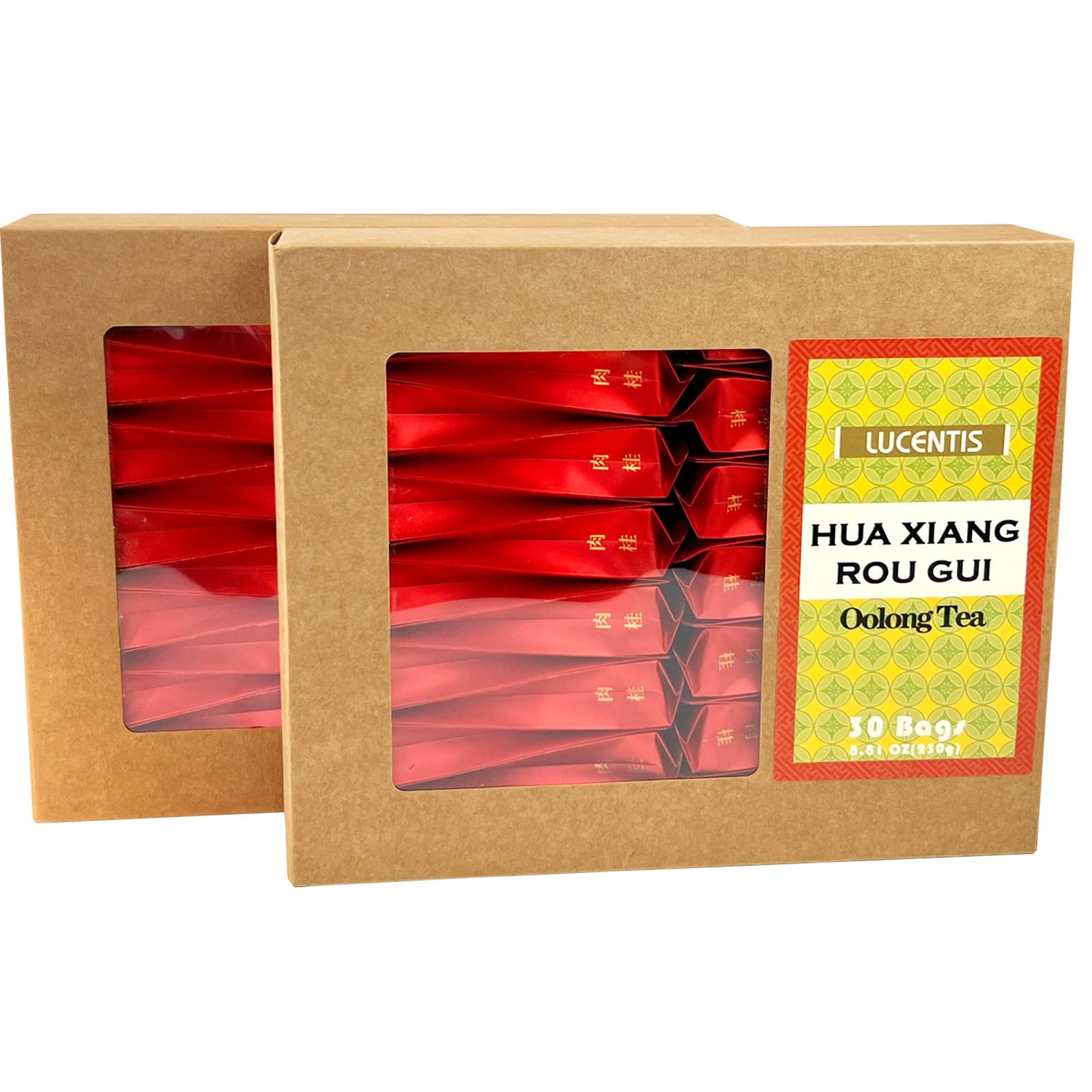 30 Teabags (Hua Xiang Rou Gui) Rock Oolong Tea Cinnamon Da Hong Pao 8.81oz (250g) China Wuyi Mountain Loose Leaf Tea Strong Cinn