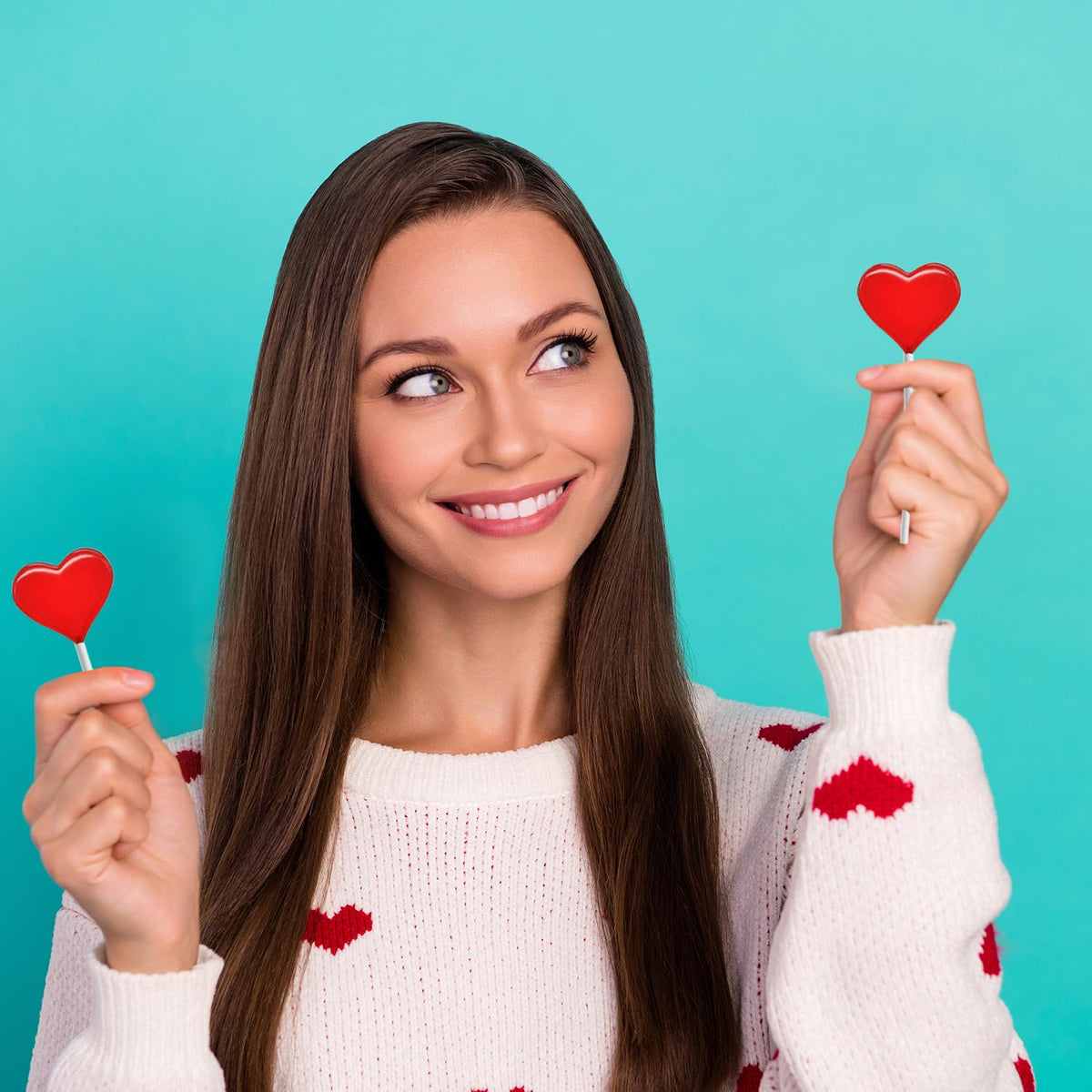 Fruidles Valentines Day Lollipops Mini Red Heart Shaped Strawberry Flavored Lollipop, Individually Wrapped, 5g Lollipops (1600 L