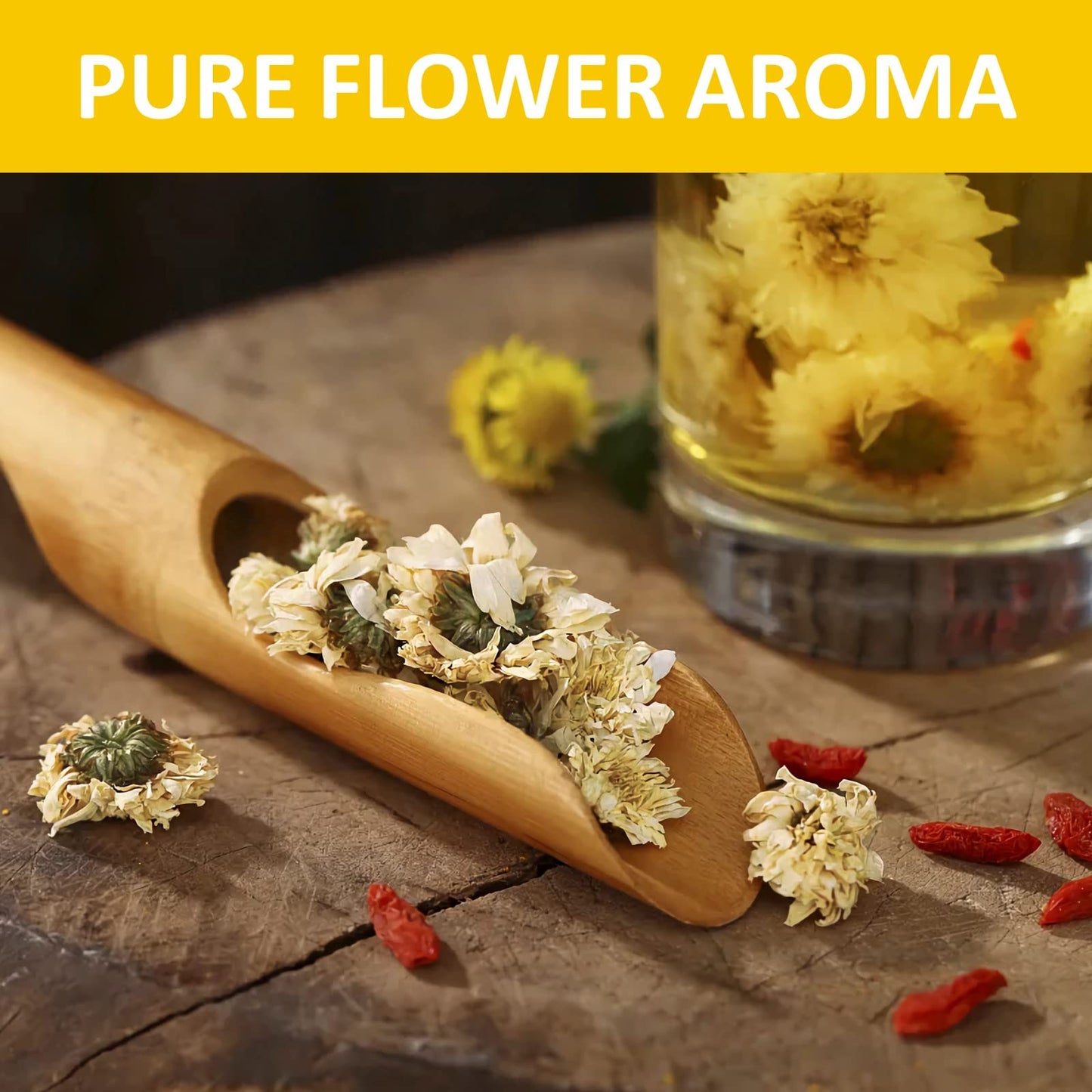 Chrysanthemum Tea, Gongju Edible Chinese Flowers, ??, Dried Whole Bulk Herbal Tea, Organic Natural, Ideal For Gift, 1 Oz