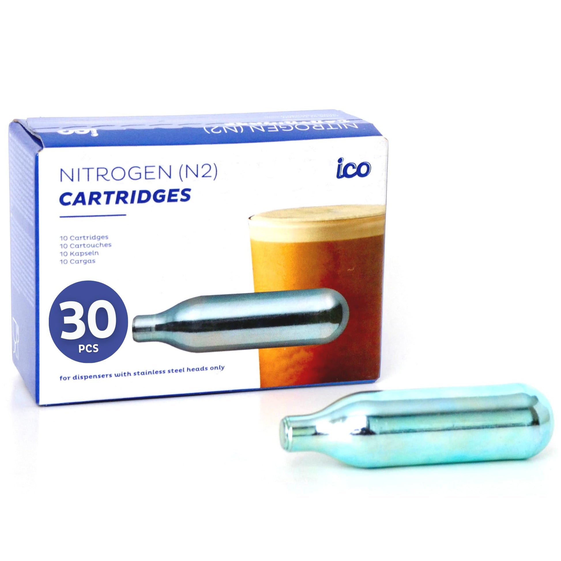 ICO 30pcs Nitrogen project pieces  N2 project pieces for Nitro Cold Brew Coffee Maker  Non-Threaded Nitro project piece for Making Nitro Cold Brew and Nitro Infused Beverages  2g