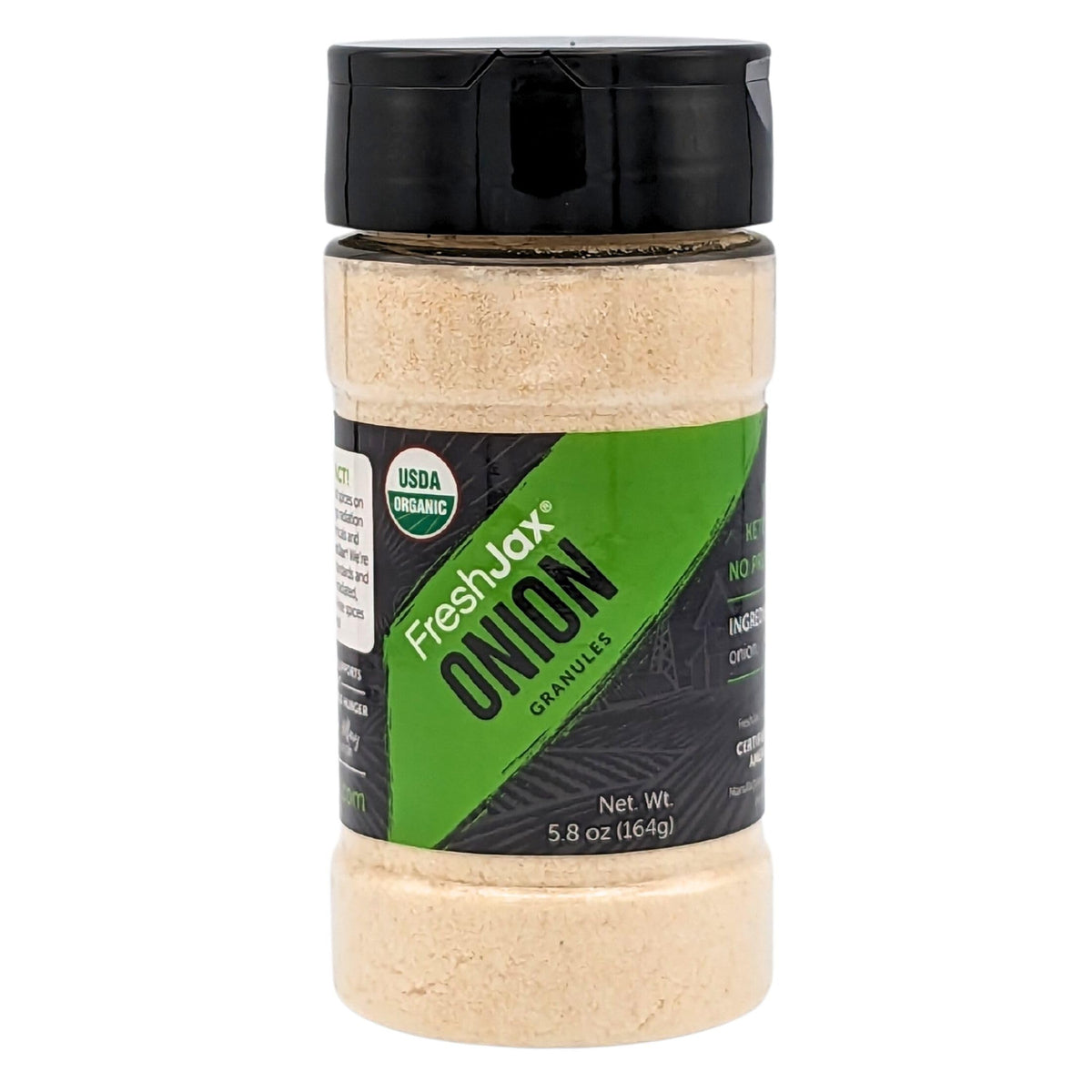 FreshJax Organic Onion Granules, 5.8 Ounce - Premium Spice Blend, Certified Organic