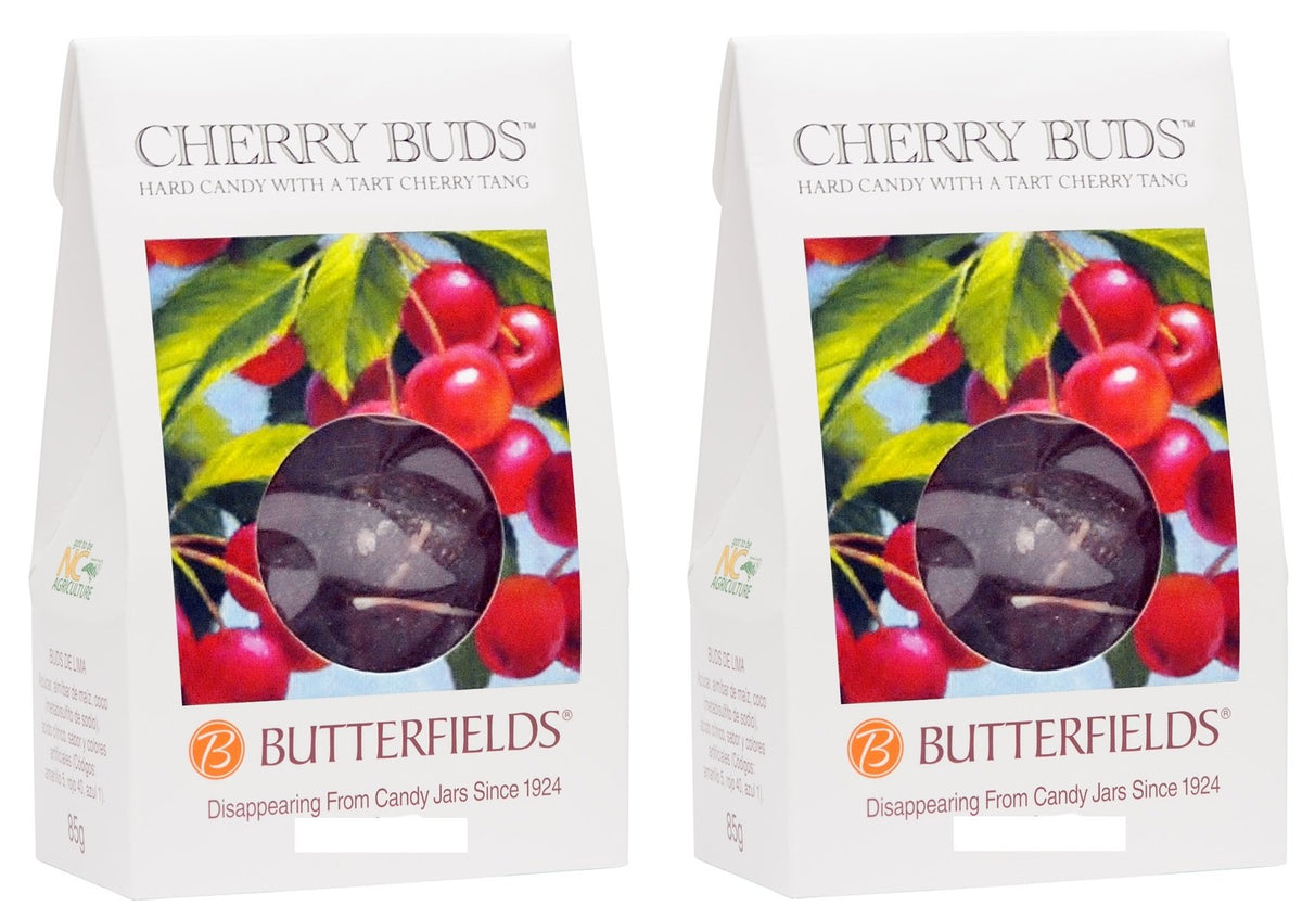 Butterfields Candy - Gourmet, Old-Fashioned CHERRY Buds Hard Candy, 7 oz. (2-Pack) | Gluten Free | Made with 100% Real, Pure Can