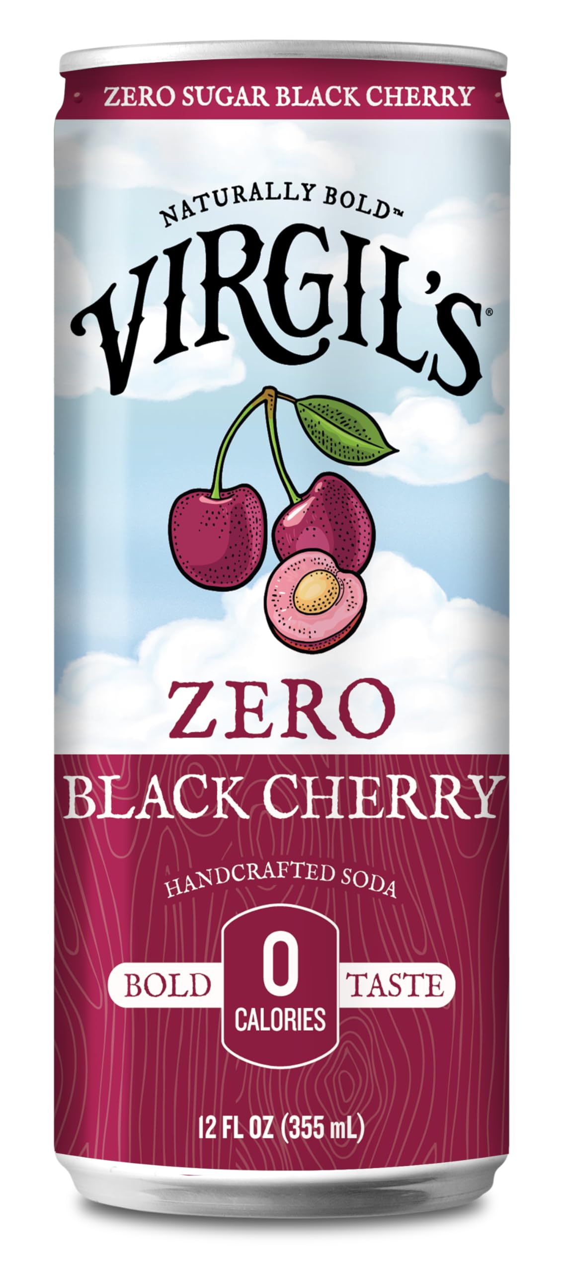 Virgil'S - Soda Zero Sugar Black Cherry Can - Case Of 6 - 4/12 Fluid Ounces