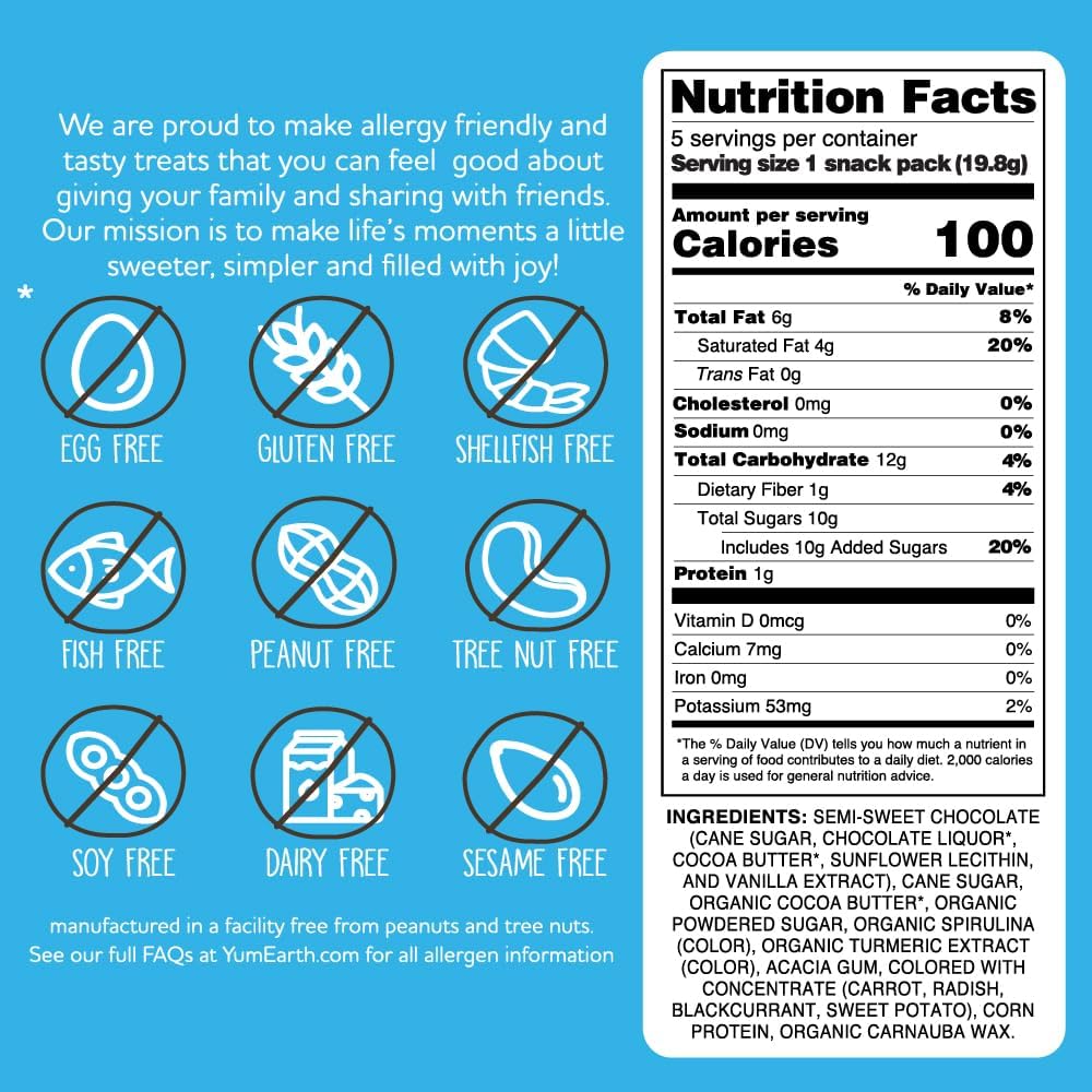 Yumearth Choco Yums, 5- 0.7 Ounce Snack Packs, Allergy Friendly, Gluten Free, Non-Gmo, Vegan, No Artificial Flavors Or Dyes (Pac