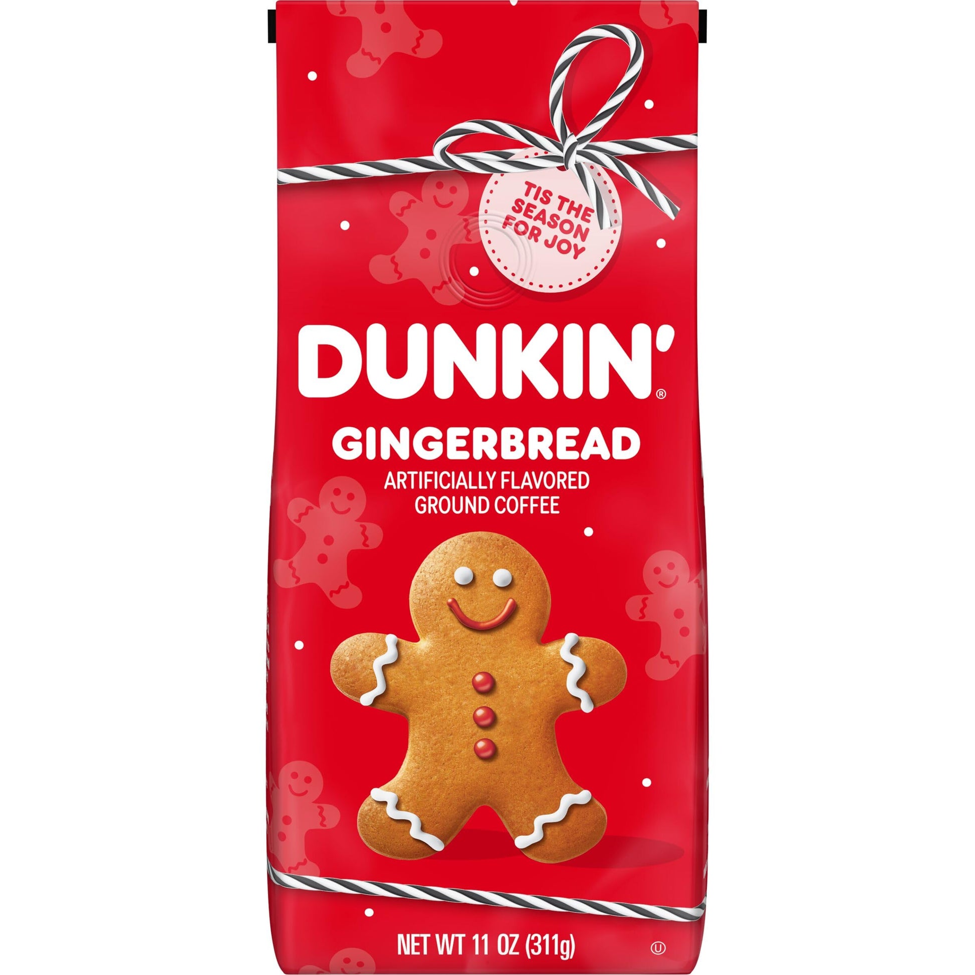Dunkin Gingerbread Artificially Flavored Coffee, Ground Coffee, 11 Oz Bag