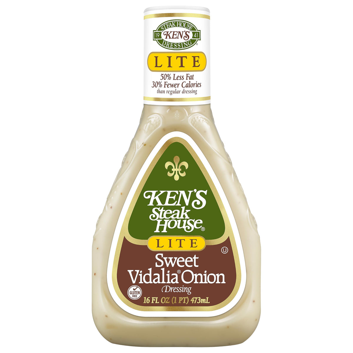 Kens Steak House Lite Dressing, Sweet Vidalia Onion, 16 Ounce