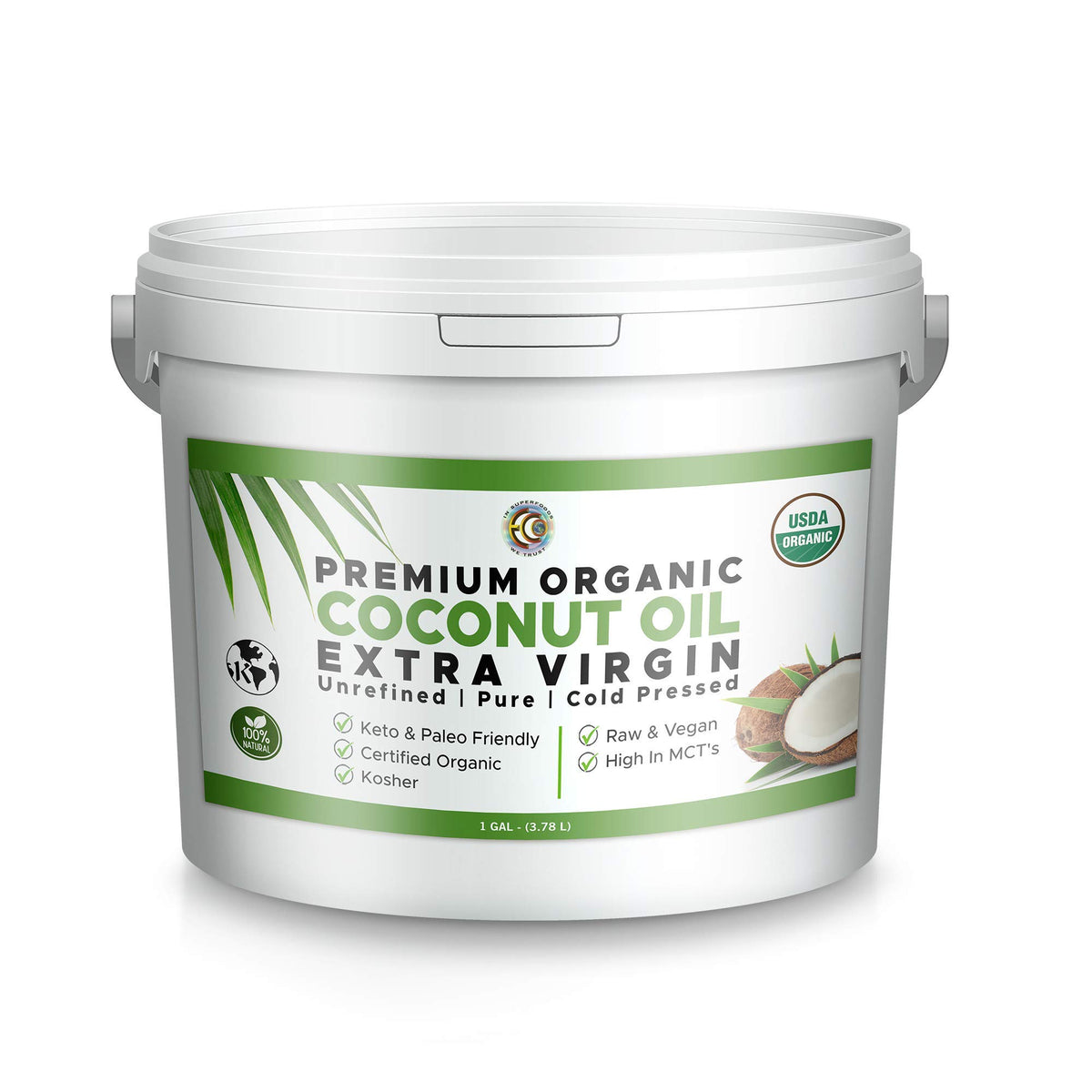 Earth Circle Organics Extra Virgin Coconut Oil, 128 Ounce