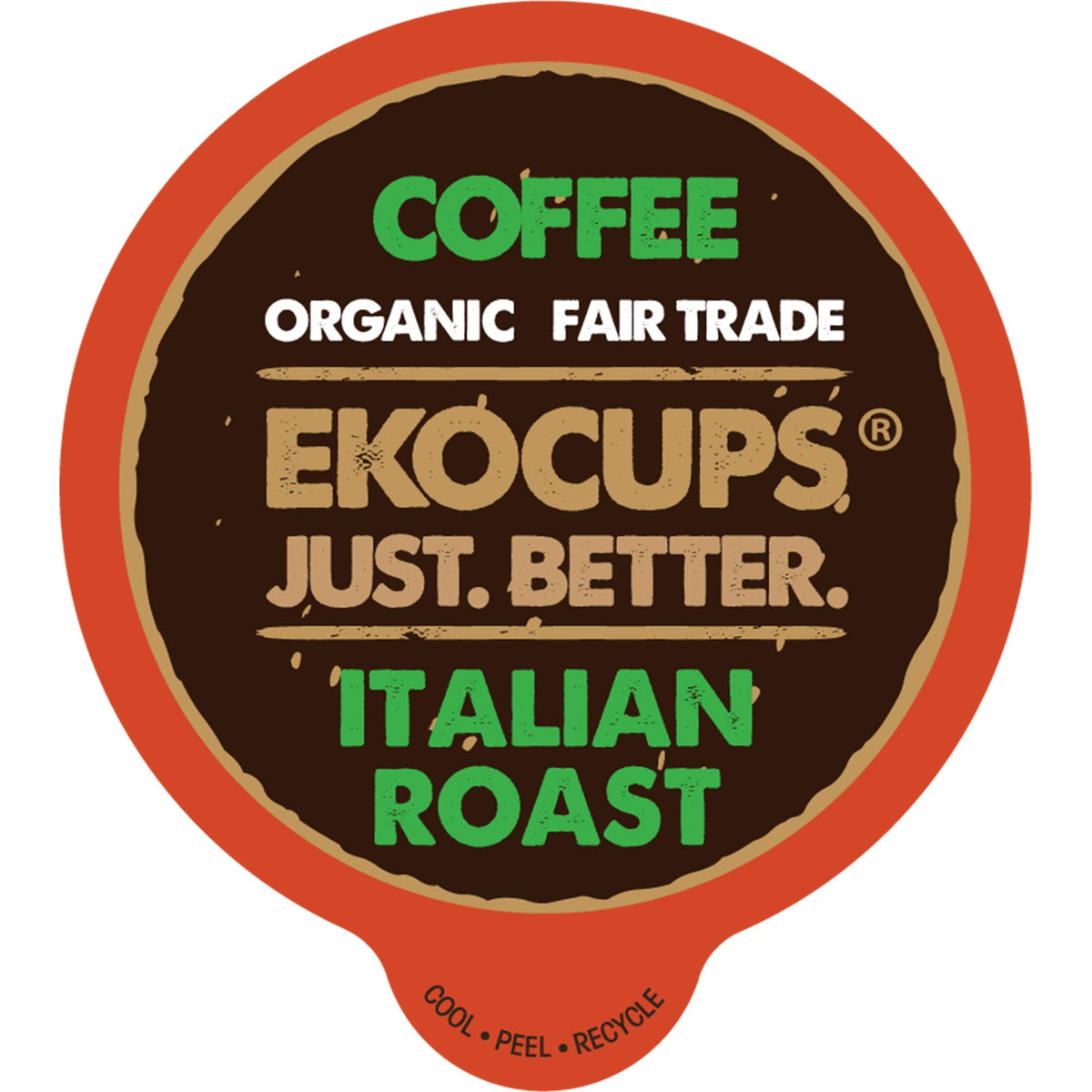 Ekocups Organic Italian Roast Coffee Pods  Extra 30% More Coffee Per Cup  Artisan Fair Trade Dark Roast  Italian Roast Coffee For Keurig K Cup Machines  Recyclable Pods  40 Count
