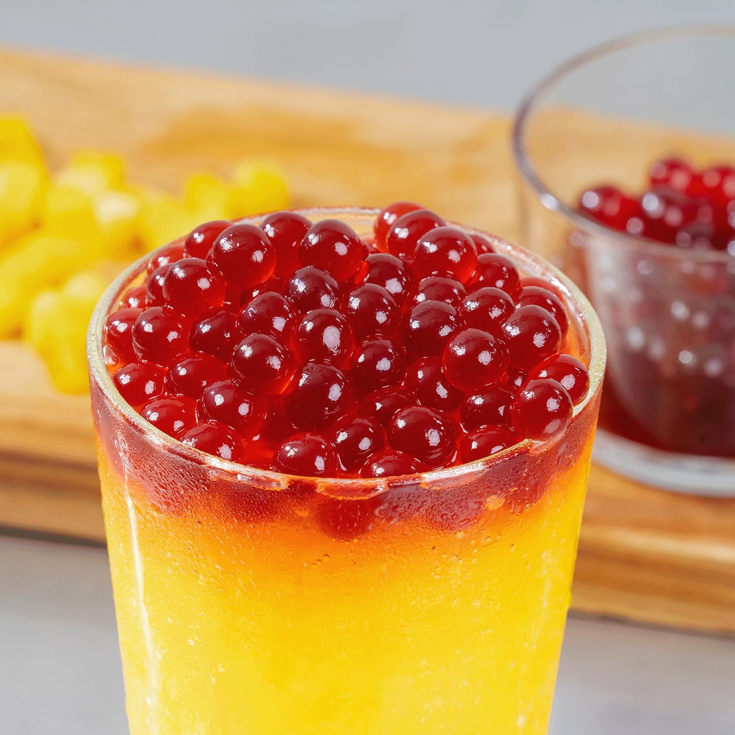 Tea Zone [7 Pounds] Dragon Fruit Popping Pearls for Boba Tea Beverages, Sweets, Ice Cream Topping | B2065