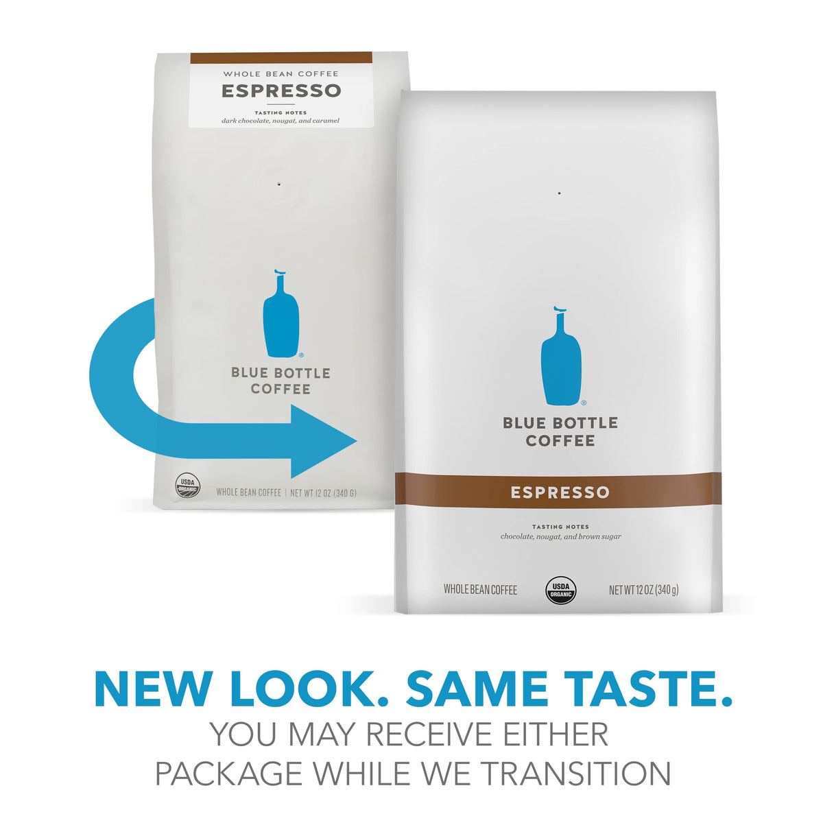 Blue Bottle Coffee Whole Bean Espresso Dark Roast 12 oz Bag Brown