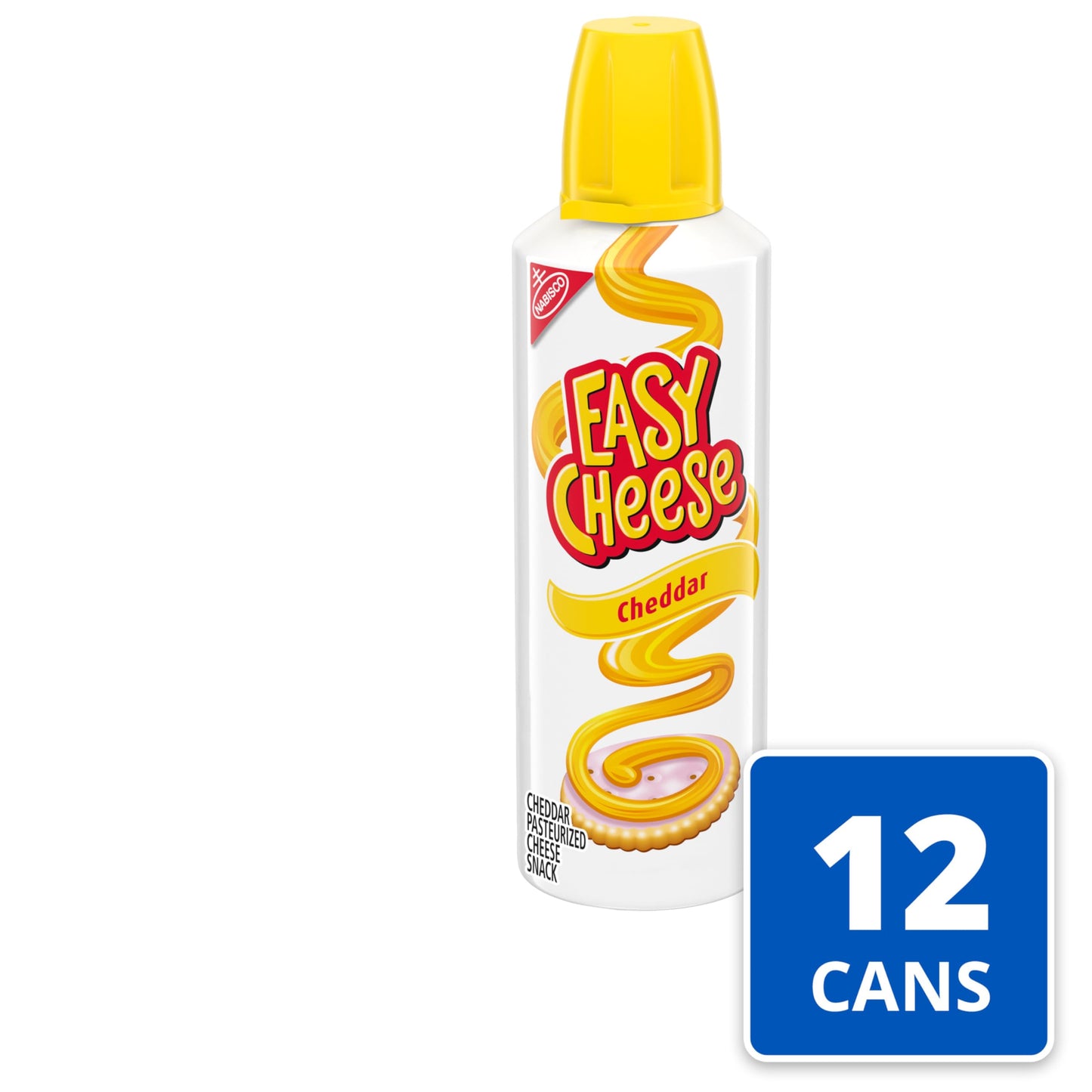 EASY CHEESE Cheddar Cheese Snack, 12 - 8 oz Cans