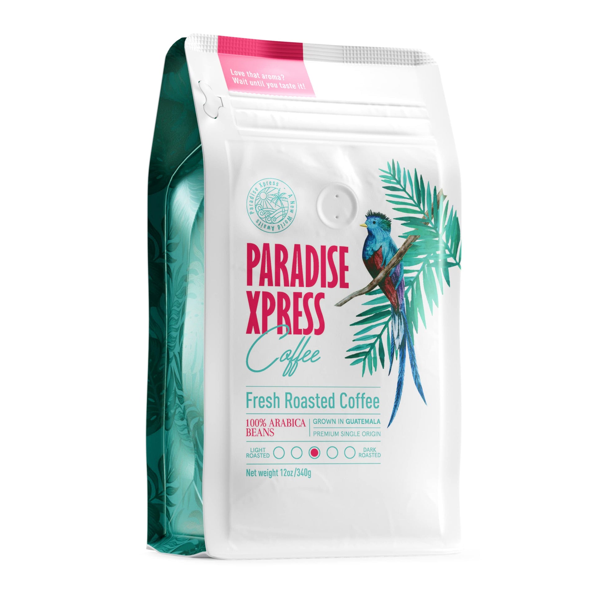 Paradise Xpress Low Acid Whole Coffee Beans, Medium Roast, 12 Ounce Pack