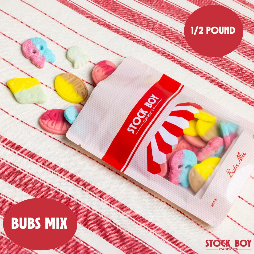 Bubs Swedish Godis Candy  1/2 Pound Mix  Sweet and Sour  Swedish  Vegan  Stock Boy Candy Co.  Imported Fresh from Sweden