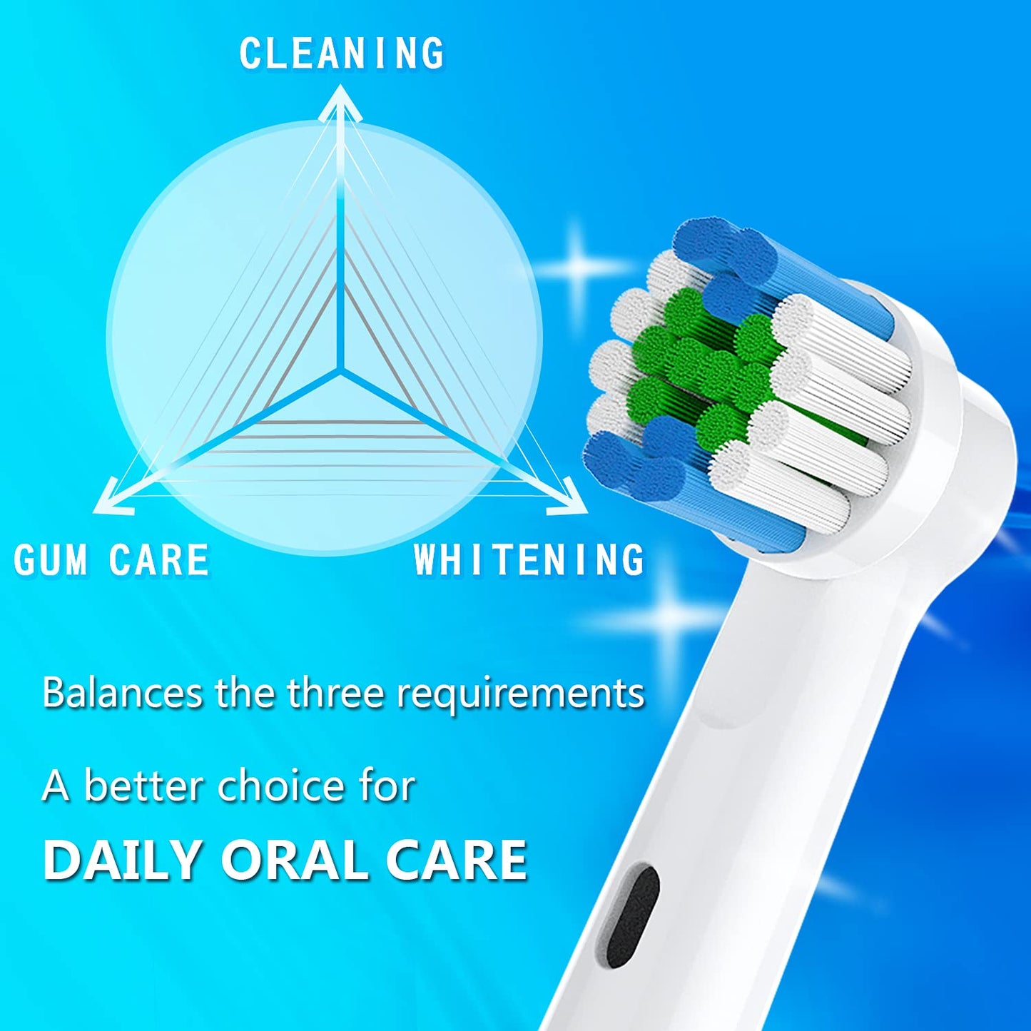 Replacement Toothbrush Heads Fit For Oral B Electric Toothbrushes, 8Pcs, Repuesto For Oral B Pro 100 500 1000 1500 2000 2500 300