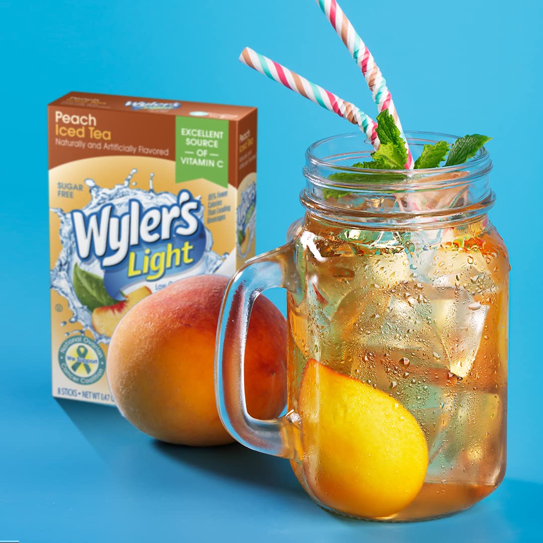 Wyler s Light Peach Iced Tea Singles To Go Drink Mix, 8 CT (Pack of 4)