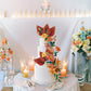 Gyufise Paper Palm Fan Cake Toppers, 6Pcs Light Rose Gold Party Decorations, W 4.7 x H 5.1, Model ZN0680-13
