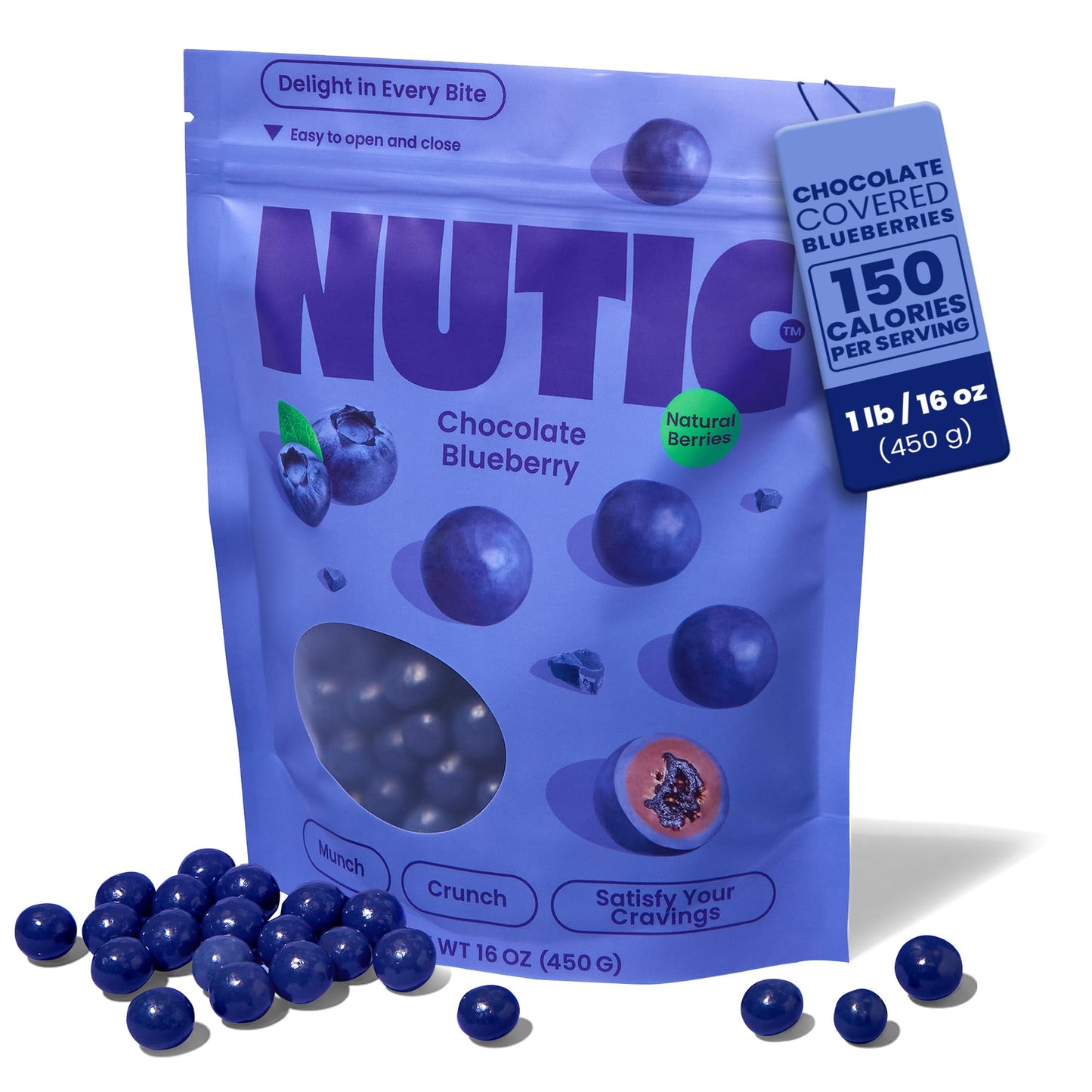 Nutic Milk Chocolate Covered Blueberries, 1Lb Gourmet Candy, Perfect for Gifts, Made in USA