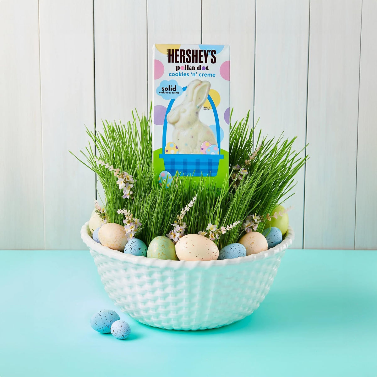 Hershey Large Bunny Cookies 'N Cream Polka Dot Easter Chocolate Bunny - 2 Pack Large White Chocolate Bunny With Crunchy Cookie B