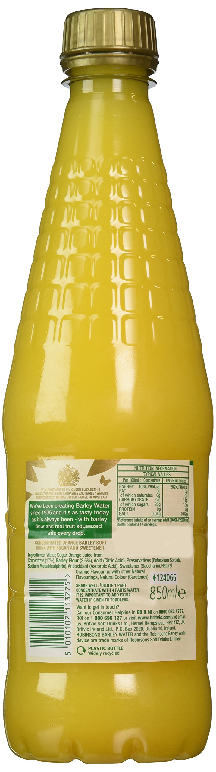 Robinsons Barley Water (Orange) 850Ml (28.7 Fl Oz) - Pack Of 2