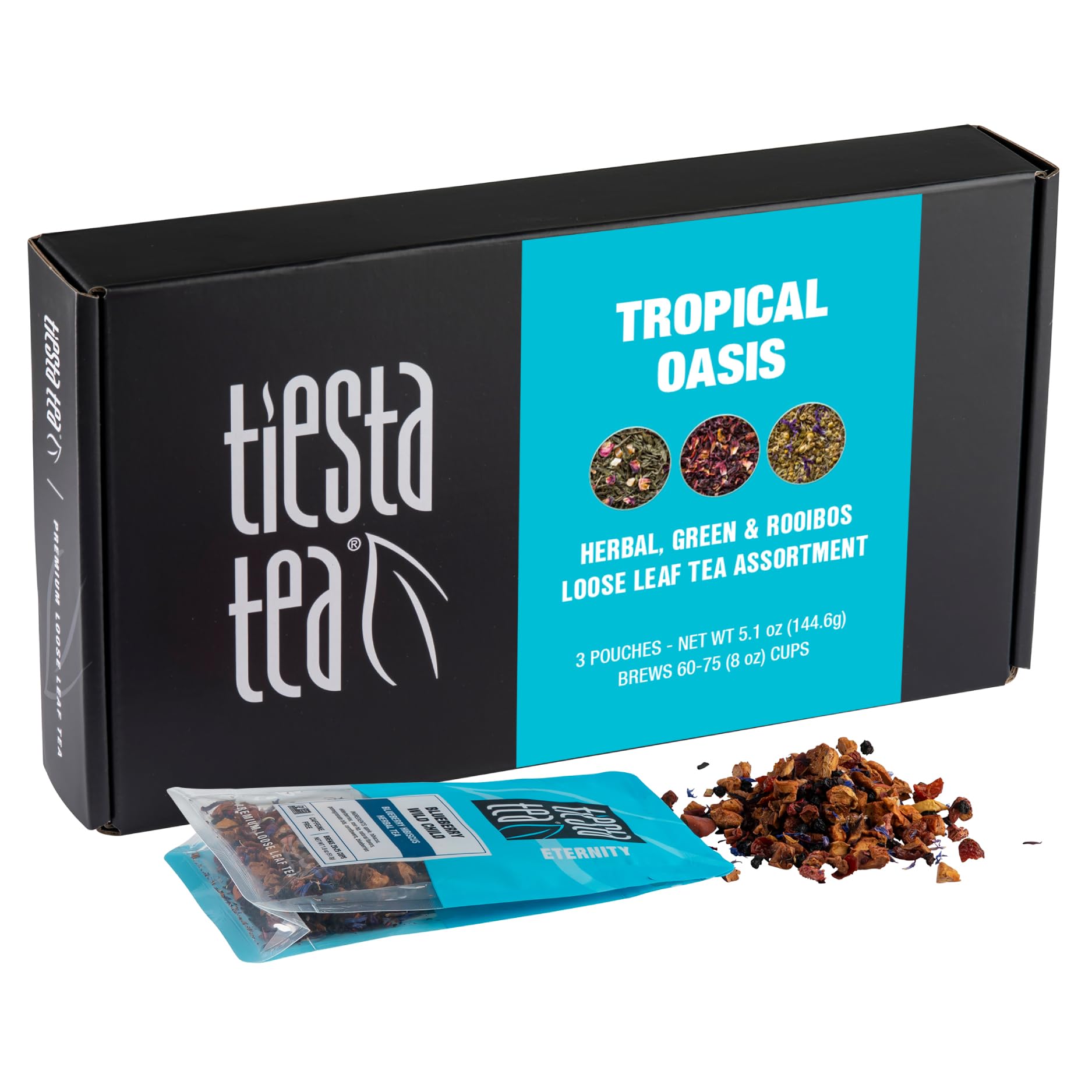 Tiesta Tea - Fruity Loose Leaf Tea Gift Box | Medium Caffeinated Tea Variety Pack | Make Hot & Iced Tea | 3 Pouches Of Assorted