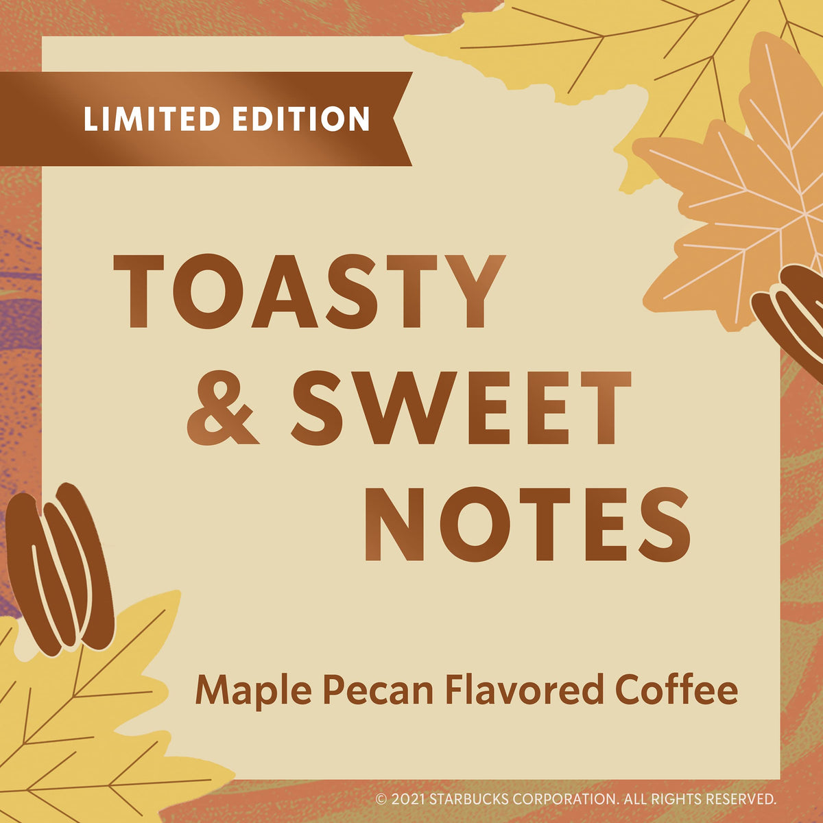 Starbucks Flavored Ground Coffee -Varitey Pack - Fall Limited Edition - 3 Bags Total