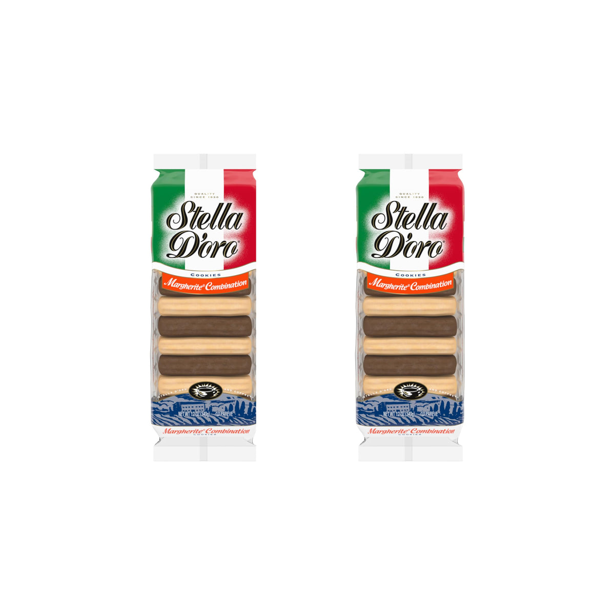 Stella Doro Cookies, Margherite Combination Chocolate & Vanilla Cookies, 12 Oz (Pack of 2)