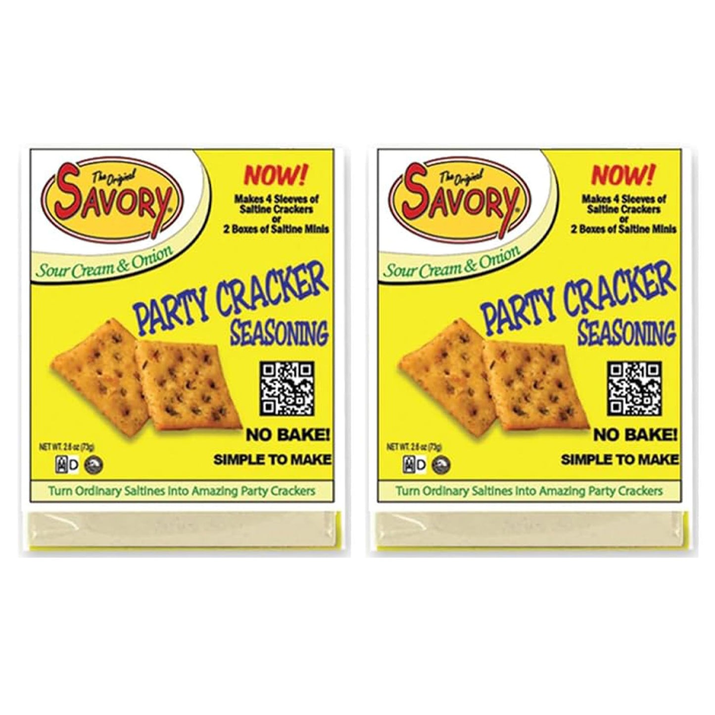 Savory Fine Foods Savory Saltine Seasoning, 2.2 Ounce, Sour Cream & Onion, 2-Pack