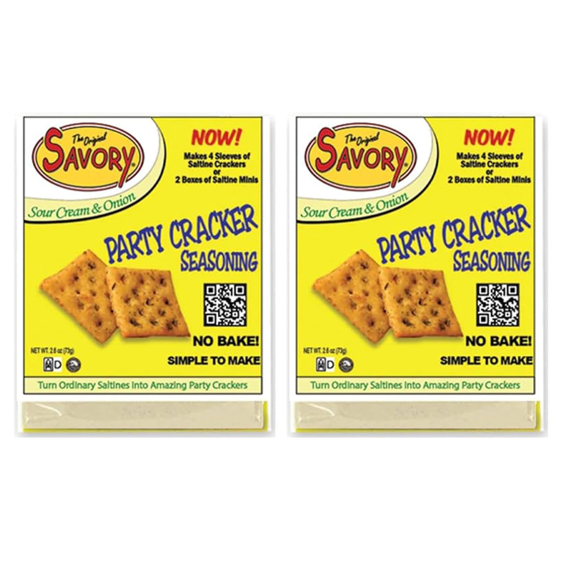 Savory Fine Foods Savory Saltine Seasoning, 2.2 Ounce, Sour Cream & Onion, 2-Pack