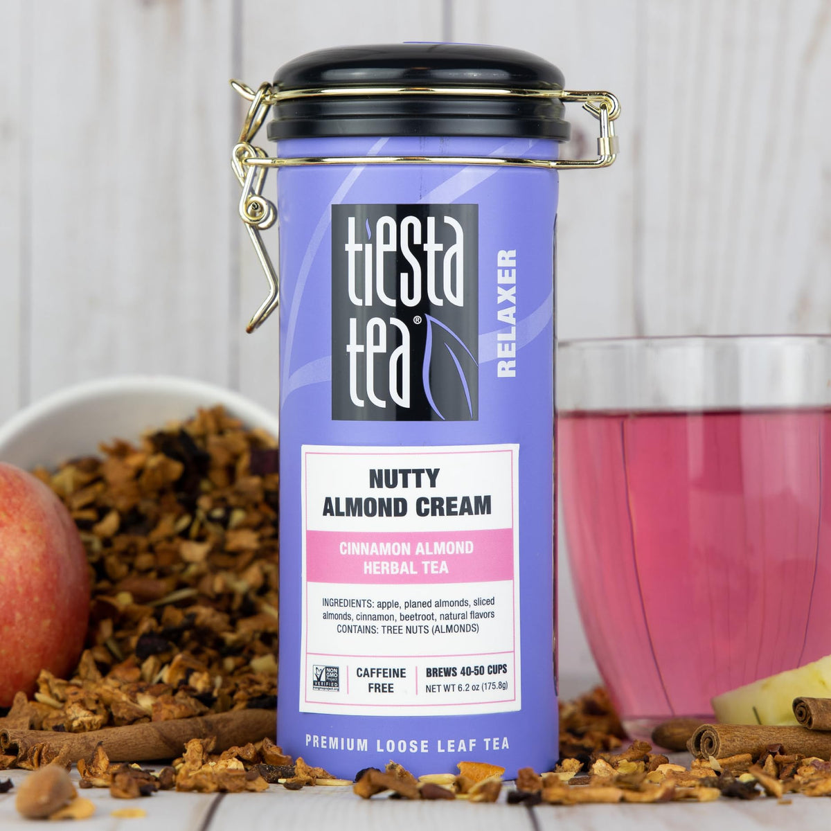 Tiesta Tea - Nutty Almond Cream | Cinnamon Almond Herbal Tea |Premium Loose Leaf Tea Blend |Non-Caffeinated Fruit Tea | Make Hot