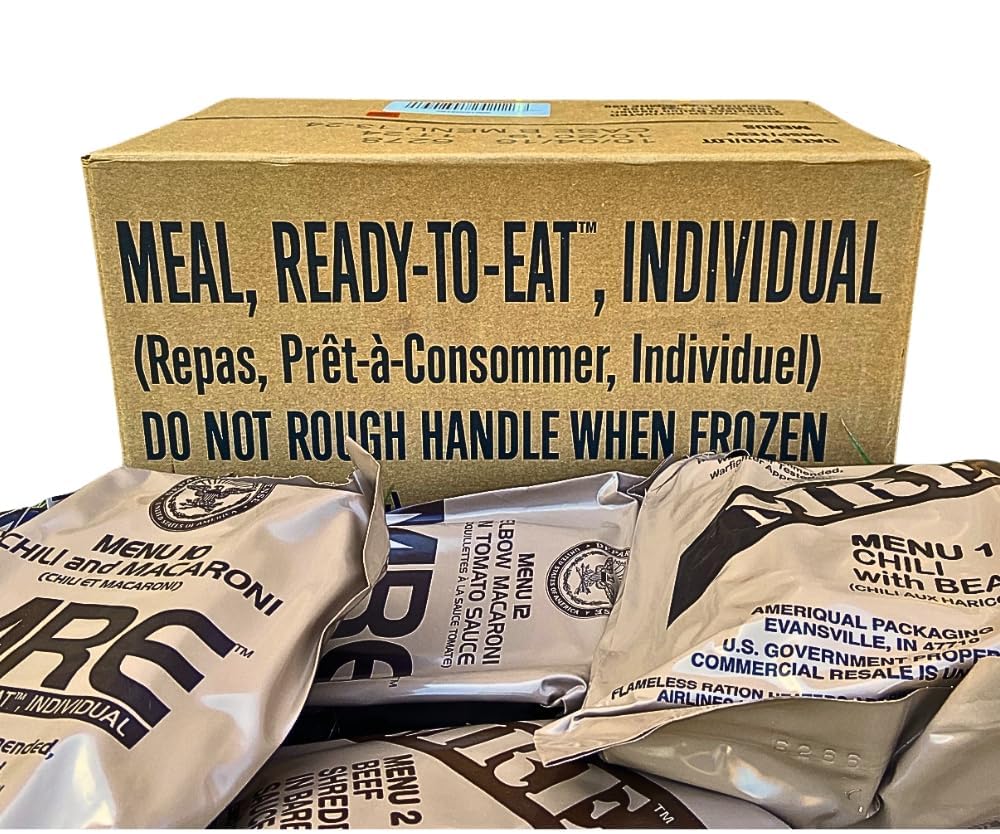Mre Meals Ready To Eat A Case 2025, 2026 Inspection. Genuine Military Us Surplus Emergency Food Bulk Supply Full Box With Heater - Menus 1 To 12