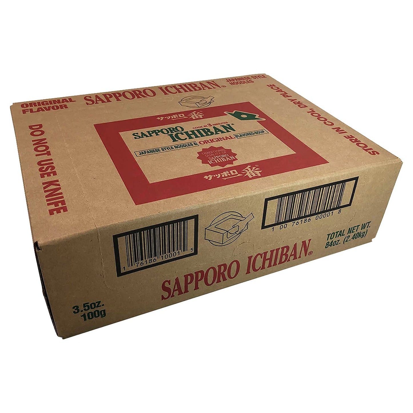 stickerless New [SAPPORO ICHIBAN] Ramen Noodles, Original Soy Sauce Flavor, No.1 Tasting Japanese Instant Noodles (3.5 Oz) (24 p